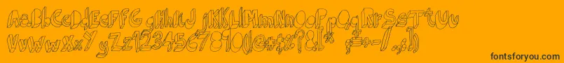 IndietronicaRegular-Schriftart – Schwarze Schriften auf orangefarbenem Hintergrund