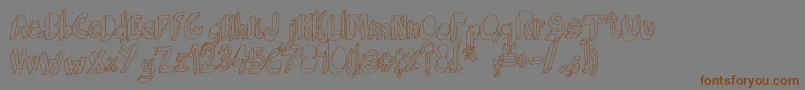 IndietronicaRegular-Schriftart – Braune Schriften auf grauem Hintergrund