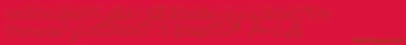 フォントIndietronicaRegular – 赤い背景に茶色の文字