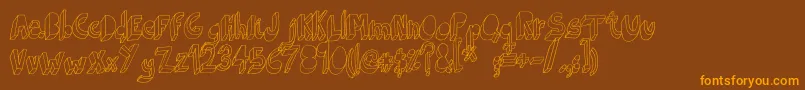 fuente IndietronicaRegular – Fuentes Naranjas Sobre Fondo Marrón