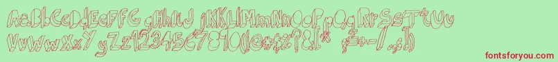 IndietronicaRegular Font – Red Fonts on Green Background