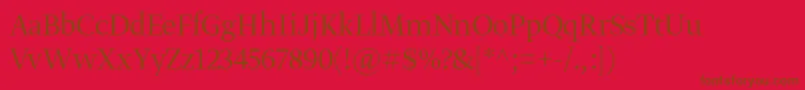 GretadisplayproLight Font – Brown Fonts on Red Background