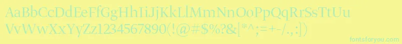 fuente GretadisplayproLight – Fuentes Verdes Sobre Fondo Amarillo