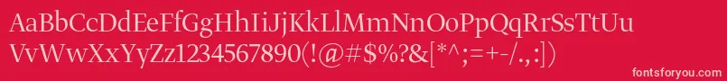 GretadisplayproLight Font – Pink Fonts on Red Background