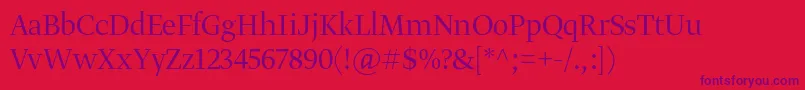 GretadisplayproLight Font – Purple Fonts on Red Background