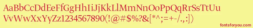 GretadisplayproLight Font – Red Fonts on Yellow Background