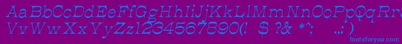 JmhCajitaItalic-Schriftart – Blaue Schriften auf violettem Hintergrund