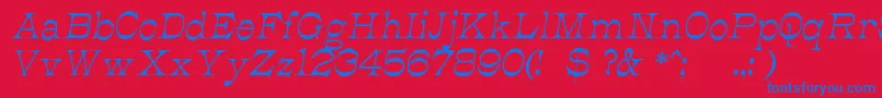 JmhCajitaItalic Font – Blue Fonts on Red Background