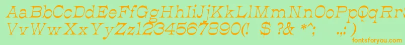 JmhCajitaItalic-Schriftart – Orangefarbene Schriften auf grünem Hintergrund