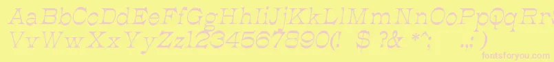 JmhCajitaItalic Font – Pink Fonts on Yellow Background