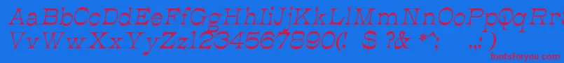 JmhCajitaItalic Font – Red Fonts on Blue Background