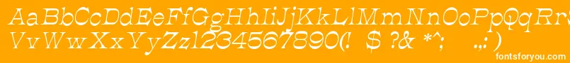 JmhCajitaItalic-Schriftart – Weiße Schriften auf orangefarbenem Hintergrund