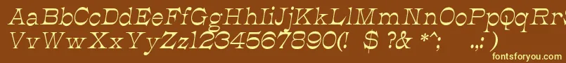 JmhCajitaItalic Font – Yellow Fonts on Brown Background