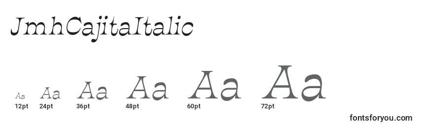 Размеры шрифта JmhCajitaItalic