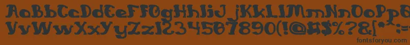 フォントEverlastingSongBold – 黒い文字が茶色の背景にあります