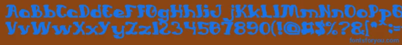 フォントEverlastingSongBold – 茶色の背景に青い文字