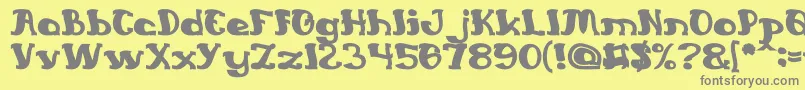 フォントEverlastingSongBold – 黄色の背景に灰色の文字