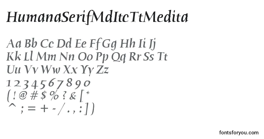 HumanaSerifMdItcTtMedita Font – alphabet, numbers, special characters