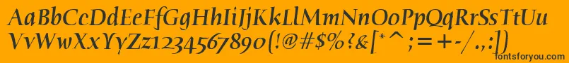 HumanaSerifMdItcTtMedita Font – Black Fonts on Orange Background