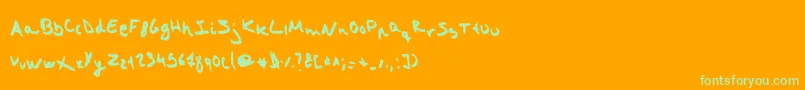 Strangeheadache Font – Green Fonts on Orange Background