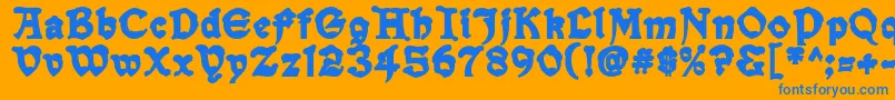 SnowgooseBack Font – Blue Fonts on Orange Background