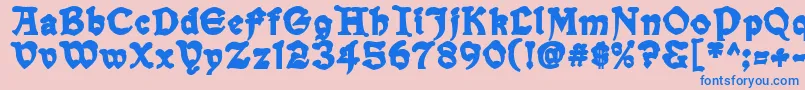 SnowgooseBack Font – Blue Fonts on Pink Background
