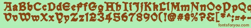 SnowgooseBack Font – Brown Fonts on Green Background