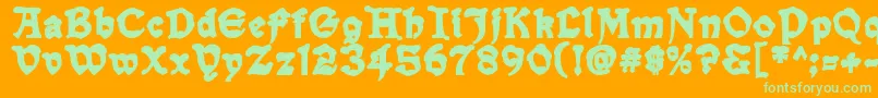 SnowgooseBack Font – Green Fonts on Orange Background