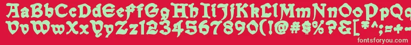 SnowgooseBack Font – Green Fonts on Red Background