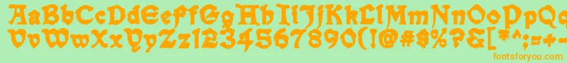 SnowgooseBack Font – Orange Fonts on Green Background