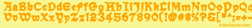 SnowgooseBack Font – Orange Fonts on Yellow Background