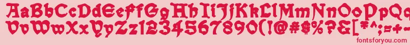 SnowgooseBack Font – Red Fonts on Pink Background
