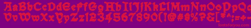 SnowgooseBack Font – Red Fonts on Purple Background