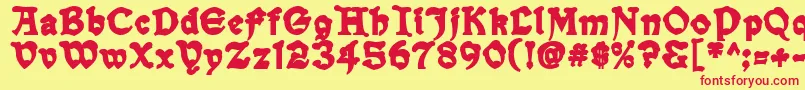 SnowgooseBack Font – Red Fonts on Yellow Background