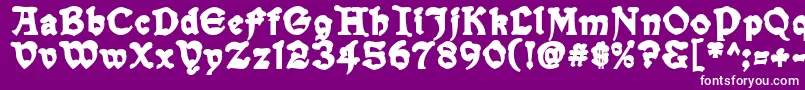SnowgooseBack-Schriftart – Weiße Schriften auf violettem Hintergrund