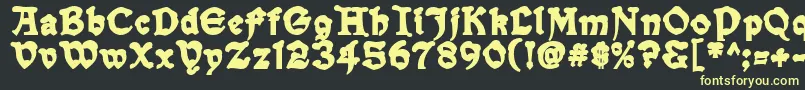 SnowgooseBack Font – Yellow Fonts on Black Background