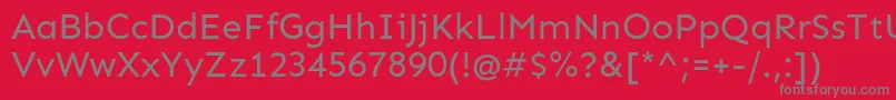 SenRegular Font – Gray Fonts on Red Background