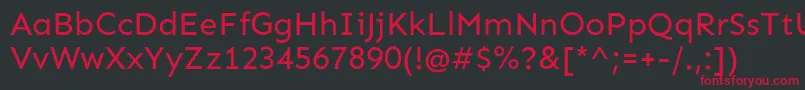 SenRegular Font – Red Fonts on Black Background