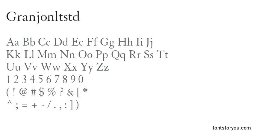 Шрифт Granjonltstd – алфавит, цифры, специальные символы