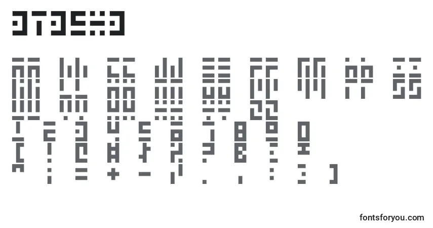A fonte 3t35x3 (57082) – alfabeto, números, caracteres especiais
