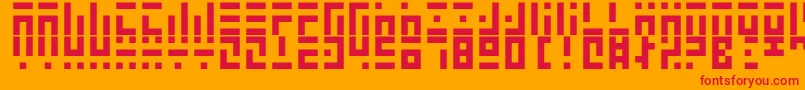 3t35x3-Schriftart – Rote Schriften auf orangefarbenem Hintergrund