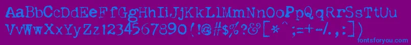 Dislexia-Schriftart – Blaue Schriften auf violettem Hintergrund