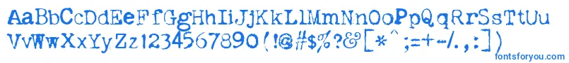 Dislexia-Schriftart – Blaue Schriften auf weißem Hintergrund