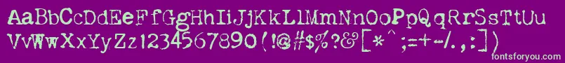 Dislexia-fontti – vihreät fontit violetilla taustalla