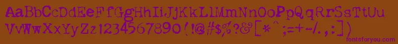 Dislexia-fontti – violetit fontit ruskealla taustalla