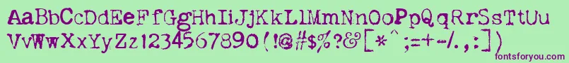 Шрифт Dislexia – фиолетовые шрифты на зелёном фоне