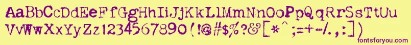 Dislexia-fontti – violetit fontit keltaisella taustalla
