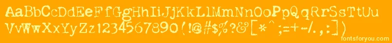 Dislexia-fontti – keltaiset fontit oranssilla taustalla