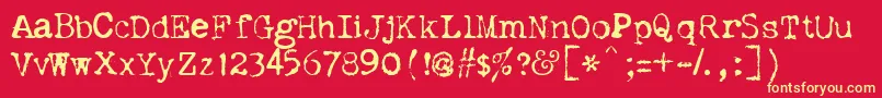 Dislexia-fontti – keltaiset fontit punaisella taustalla