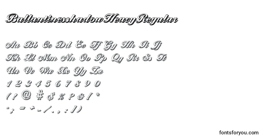 Шрифт BallantinesshadowHeavyRegular – алфавит, цифры, специальные символы